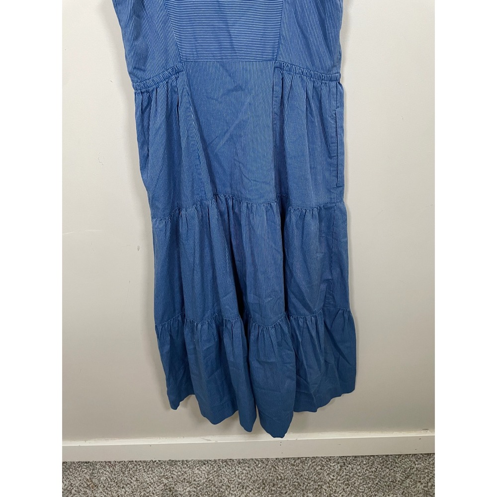 Madewell Stripe Button-Front Tiered Midi Dress Size 6 Classic Timeless Summer - Picture 8 of 11